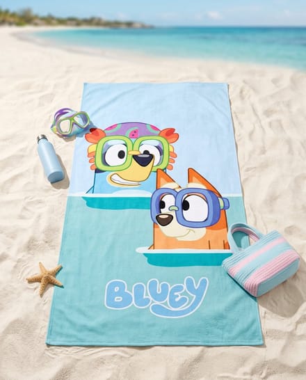 Bluey handdoek dive 70 x 140 cm blauw
