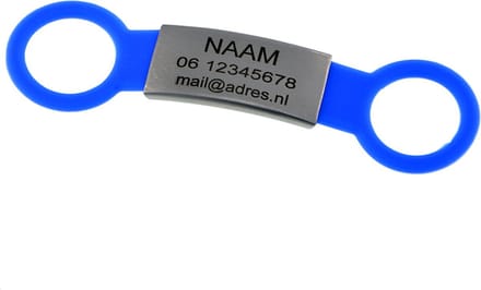Hondenpenning - kattenpenning - ID penning |  BLAUW - RVS - MEDIUM inclusief graveren