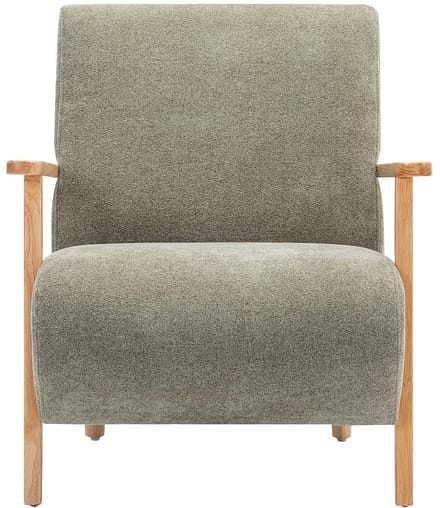 Vente-unique Fauteuil van groene stof en hout JULOMO