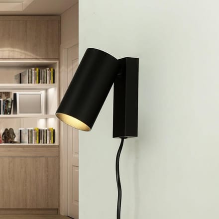 Zwarte Verstelbare Wandlamp met Schakelaar voor Slaapkamer en Hal