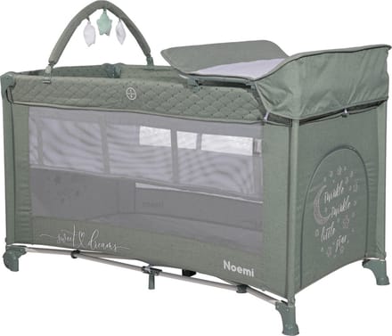 Lorelli Noemi Plus Iceberg Green Star Campingbed Met Bodemverhoger