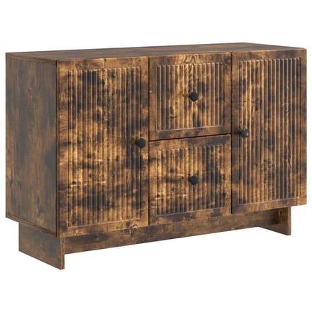 vidaXL - Dressoir - met - lade - Gerookt - eiken - 89 - x - 34,5 - x - 60 - cm - Bewerkt - hout