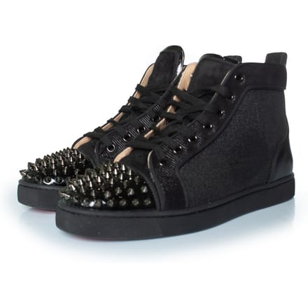 Christian Louboutin glitter high top spike sneakers