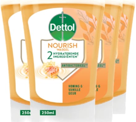 Dettol No-Touch Refill Extra Care Honey & Sheabutter 250ML x 4