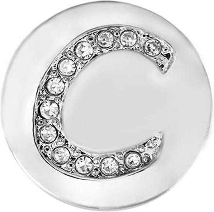 Quiges - Dames Click Button Drukknoop 18mm Alfabet C - EBCM147