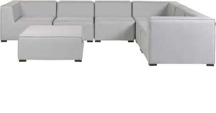 AREZZO - Loungeset voor 7 - Lichtgrijs - Lichtgrijs - Polyester