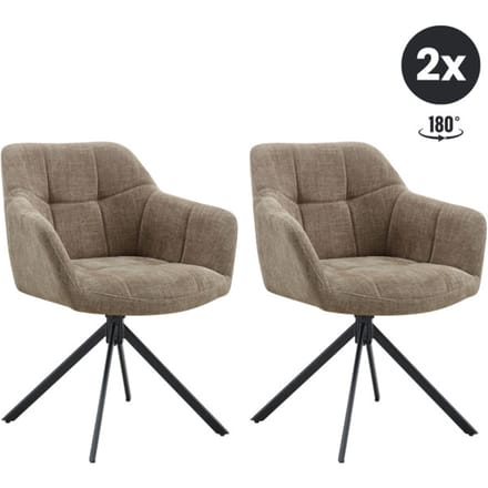 Multifurn 2x eetkamerstoel jesse stof naturel