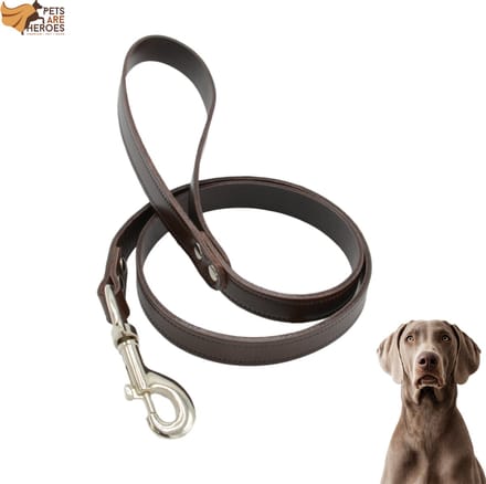 Pets Are Heroes Lederen Hondenriem - Bruin - 1m x 2cm