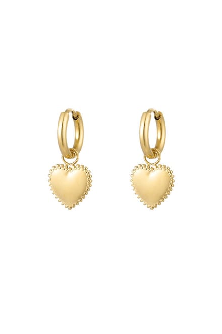 Bijoutheek Oorhangers Hoop Hart Goud