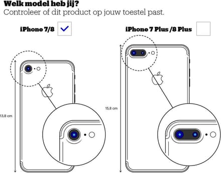 Hoesje Geschikt voor iPhone 7/8 - Schokbestendig & Anti-burst - Transparant TPU-silicone - Heble®