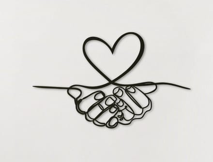 Wanddecoratie | Hart in handen - L (37x60cm)