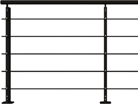 Kordo - Balustrade voor vlakke montage - INITIO - Zwart RAL9005 - 2 m