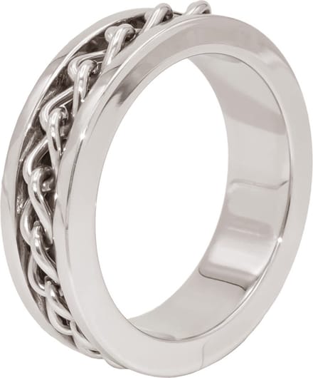 Cockring met ketting detail RVS Ø 45 mm