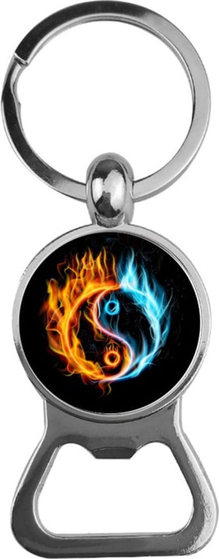 Bieropener Glas - Yin Yang - Water Vuur
