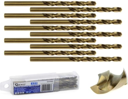GEKO Metaalboor - HSS M35 - Cobaltlegering - 4 mm - Hoge thermische weerstand - 10 stuks