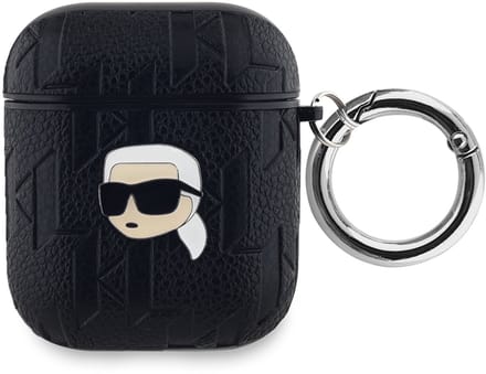Karl - Lagerfeld - Monogram Karl Head case voor AirPods 1/2 - zwart