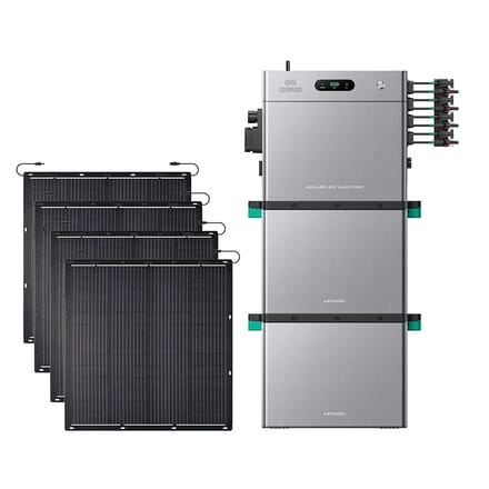 Zendure SolarFlow 2400 Pro - SolarFlow 2400 Pro (2.4 kWh) / 2*AB3000L (5.76 kWh) / 4*230W Flexible Solar Panel (920Wp)