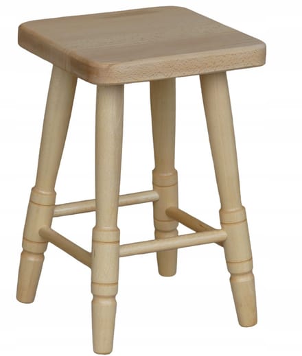 Massieve houten pot - Beukenhout, vierkante zitting, 46 cm hoog