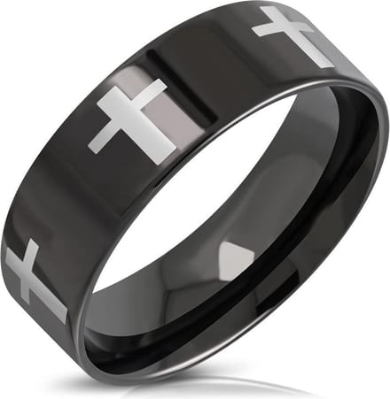 Amanto Ring Akeel - 316L Staal - 8mm - Maat 66-21mm