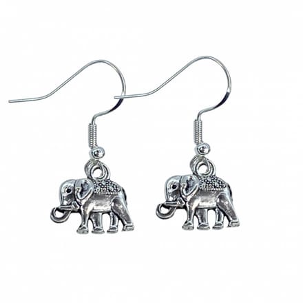 Olifant -oorbellen -zilver-Charme Bijoux