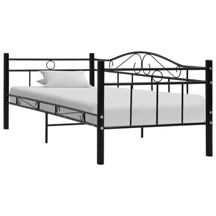 vidaXL - Bedbank - metaal - zwart - 90x200 - cm