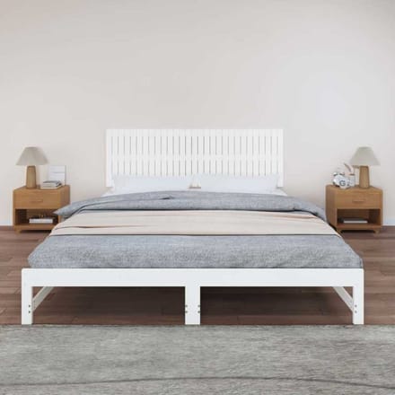 vidaXL Wandhoofdbord 185x3x60 cm massief grenenhout wit