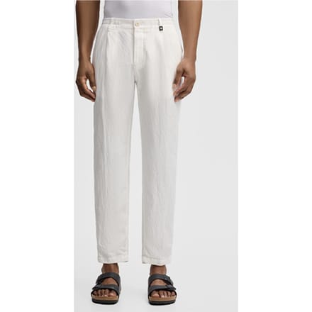 Chino van Lui met linnen, offwhite