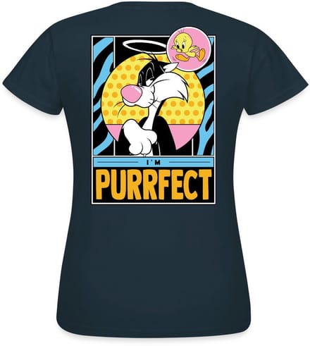 Looney Tunes Sylvester I'm Purrfect Grappig Design T-Shirt Dames