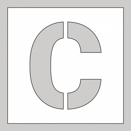 Spuitsjabloon letter C - dibond 500 x 500 mm