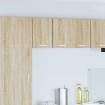 vidaXL - Hangkast - 2 - st - Sonoma - Eik - en - Wit - Bewerkt - hout