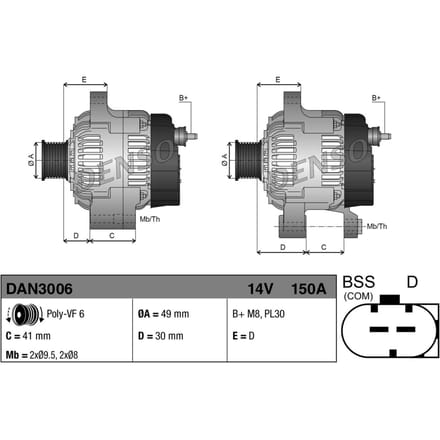 Driefasige generator DENSO DAN3006