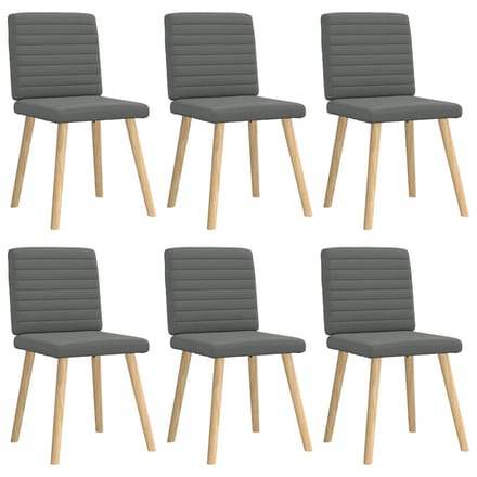 vidaXL - Eetkamerstoelen - 6 - st - stof - donkergrijs