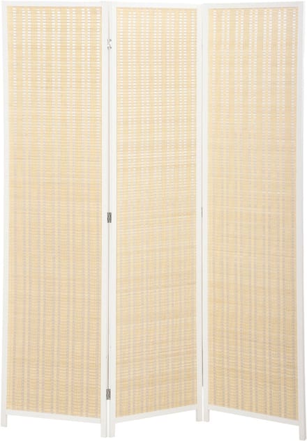 HOMCOM Kamerscherm - Bamboe - 135x1,7x180cm - Wit