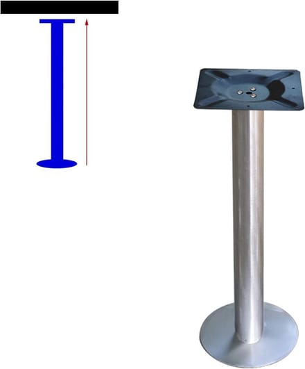 Tafelonderstel Rond - Bistro Frame - Eettafel Creëren - Verstelbare Voet - 90 cm - Zilver