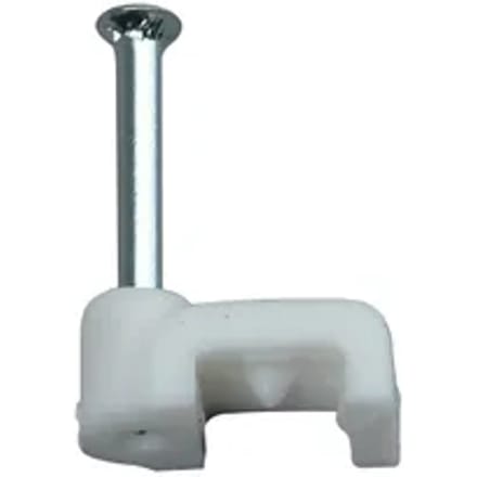 Kopp Spijkerclip Vlak + Spijker 25mm Wit 50st.