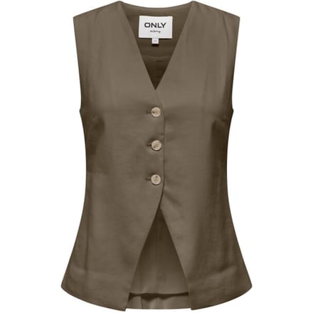 Only groene dames vest   V-hals   Regular fit   Knoopsluiting   Duurzaam   Mouwloos Groen 34