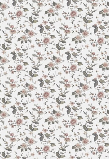 Boråstapeter Vliesbehang 3592 - Cottage garden - Botanisch Wit - 180cm x 2.65m