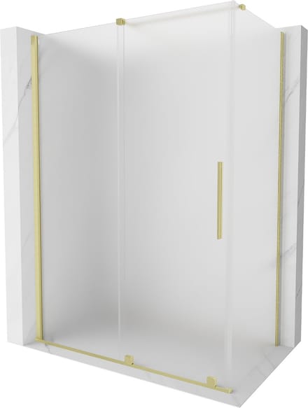 Mexen Velar schuifbare douchecabine 150 x 70 , matglas, geborsteld goud - 871-150-070-31-55