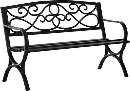 Outsunny tuinbank - Staal - 128x58,5x85cm - Zwart