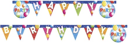 Vegaoo - Slinger Happy Birthday Fabulous Party 2 m met vlaggetjes