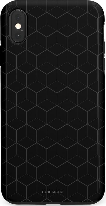 Casetastic hoesje geschikt voor Apple iPhone XS Max - Dubbellaagse bescherming - Hexago - Fashion Case - Zwart