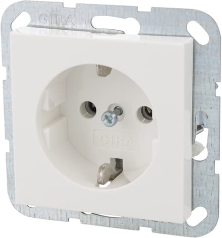 Gira System 55 contactdoos inbouw 1-voudig randaarde polarwit 66.051.42