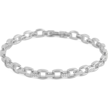 Armband - LUXENTER - Yaris - Schitterende Zirkonia - Rhodium afwerking - Lengte 18 cm white