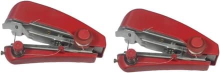 Mini Naaimachine Set - Hand Naaimachine - Noodreparaties Onderweg - Compact en Draagbaar - 2 Stuks - Rood