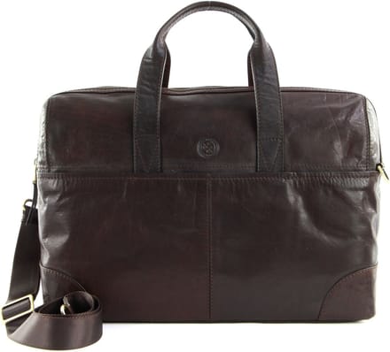 SADDLER Reistas Schoudertas Leo Weekend Bag Dark Brown Bruine