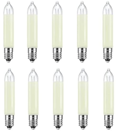 Pack van 10 E10 16V 3W Kaarslicht Warm Wit 2700K Dimbare Lampen