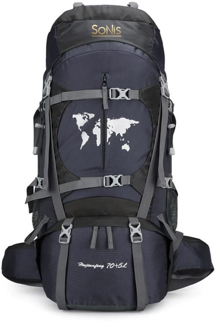 SoNis- Backpack - Grijs - 79 x 33 x 23 cm - Backpack Organizer - Backpack 75 Liter - Backpack Heren - Backpack Vrouwen - Back Pack Heren - Back Pack Vrouwen - Flightbag