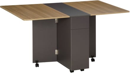 HOMCOM opklapbare eettafel - spaanplaat - 140x76x74cm - grijs