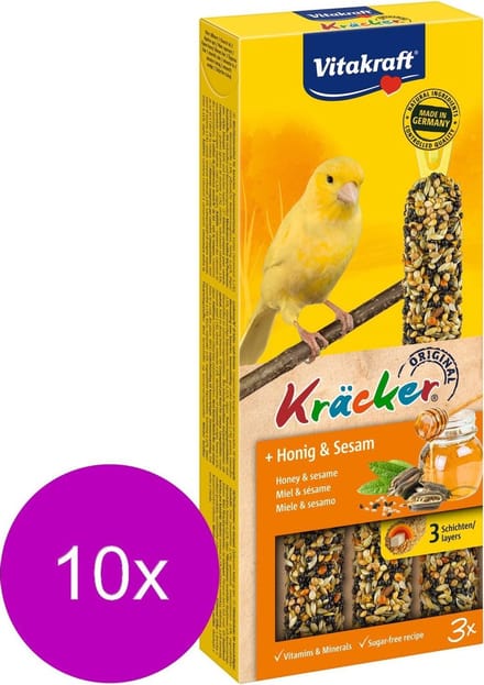Vitakraft Kanarie Kracker 3 stuks - Vogelsnack - 10 x Honing
