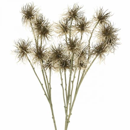 Xanthium kunstbloem herfstdecoratie 6 bloemen crème, bruin 80cm 3st